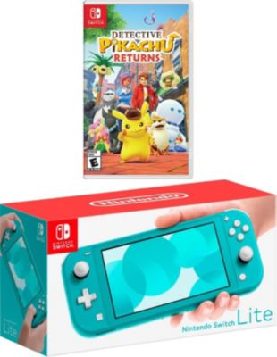 Nintendo Switch Lite in Turquoise (Used) high quality Comes with Pikachu Case