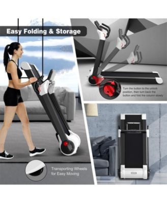 2.25 HP Electric Motorized Folding Running Treadmill Machine with LED Display-White