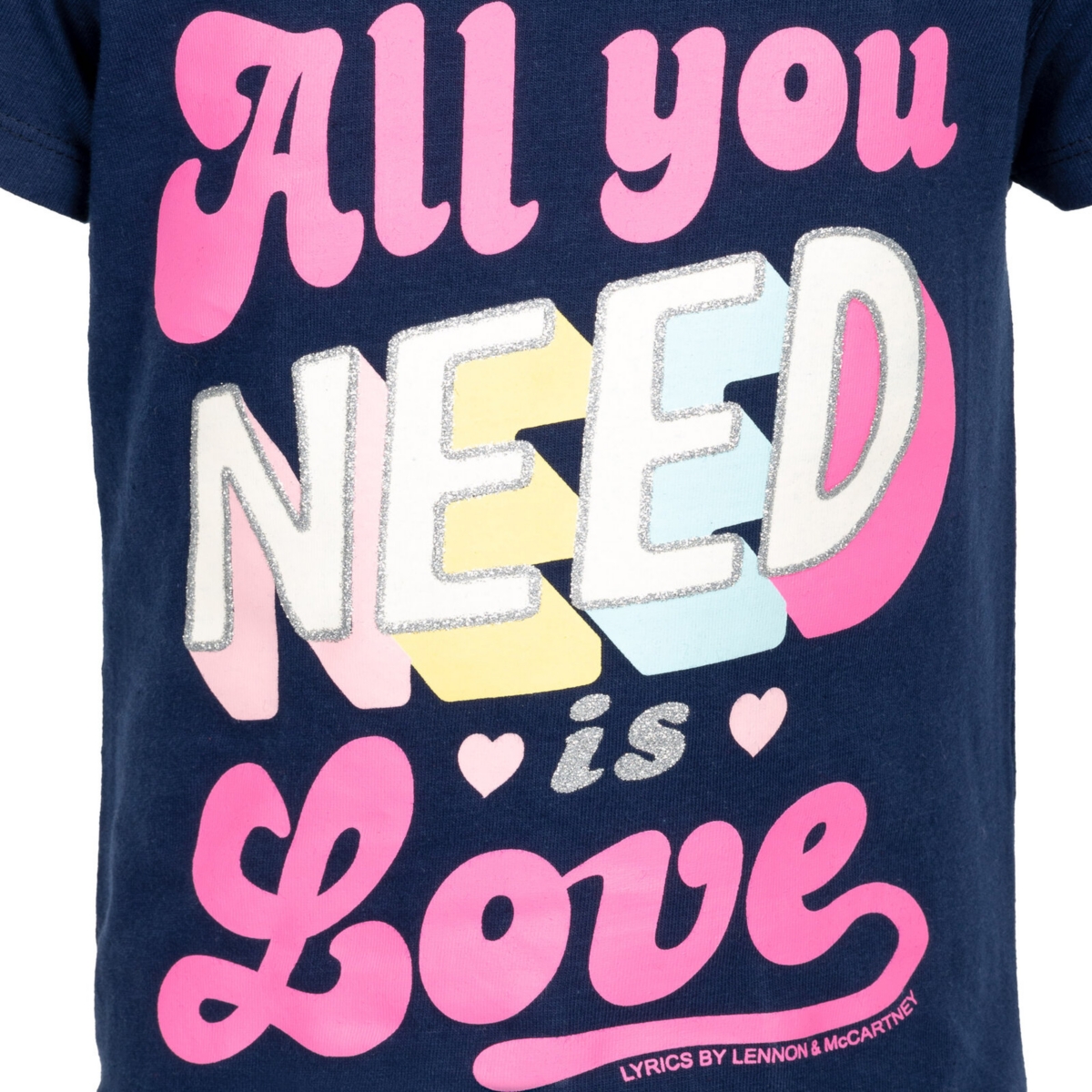 Lyrics by Lennon and McCartney Girls 3 Pack Graphic T-Shirts to -/ blue / yellow