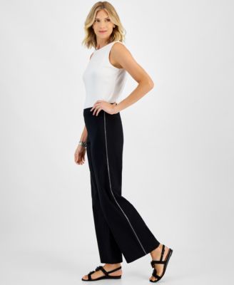 JM Collection - Women's Side-Seam-Embellished Wide-Leg Pants