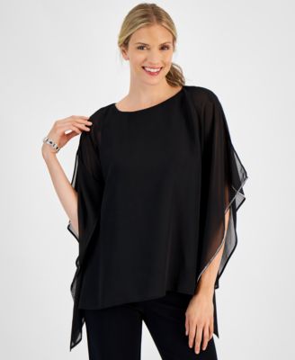 Macy's poncho tops on sale