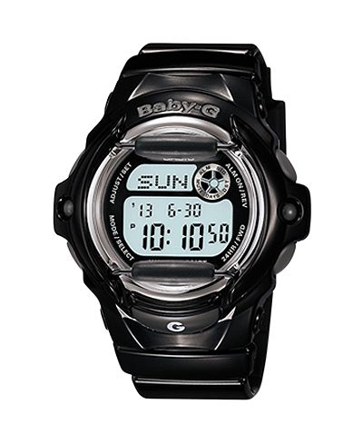 Baby-G Women's Digital Black Resin Strap Watch 46x43mm BG169R-1
