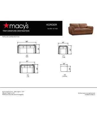CLOSEOUT! Korder Leather Loveseat, Created for Macy's