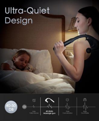 Ergonomic Long Handle Massage Gun Ultra-Quiet Deep Tissue with 5-Speed Control