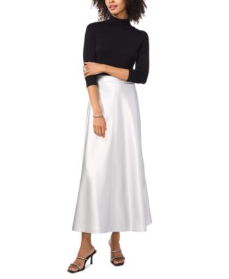 Women's Faux-Leather Seamed Maxi Skirt