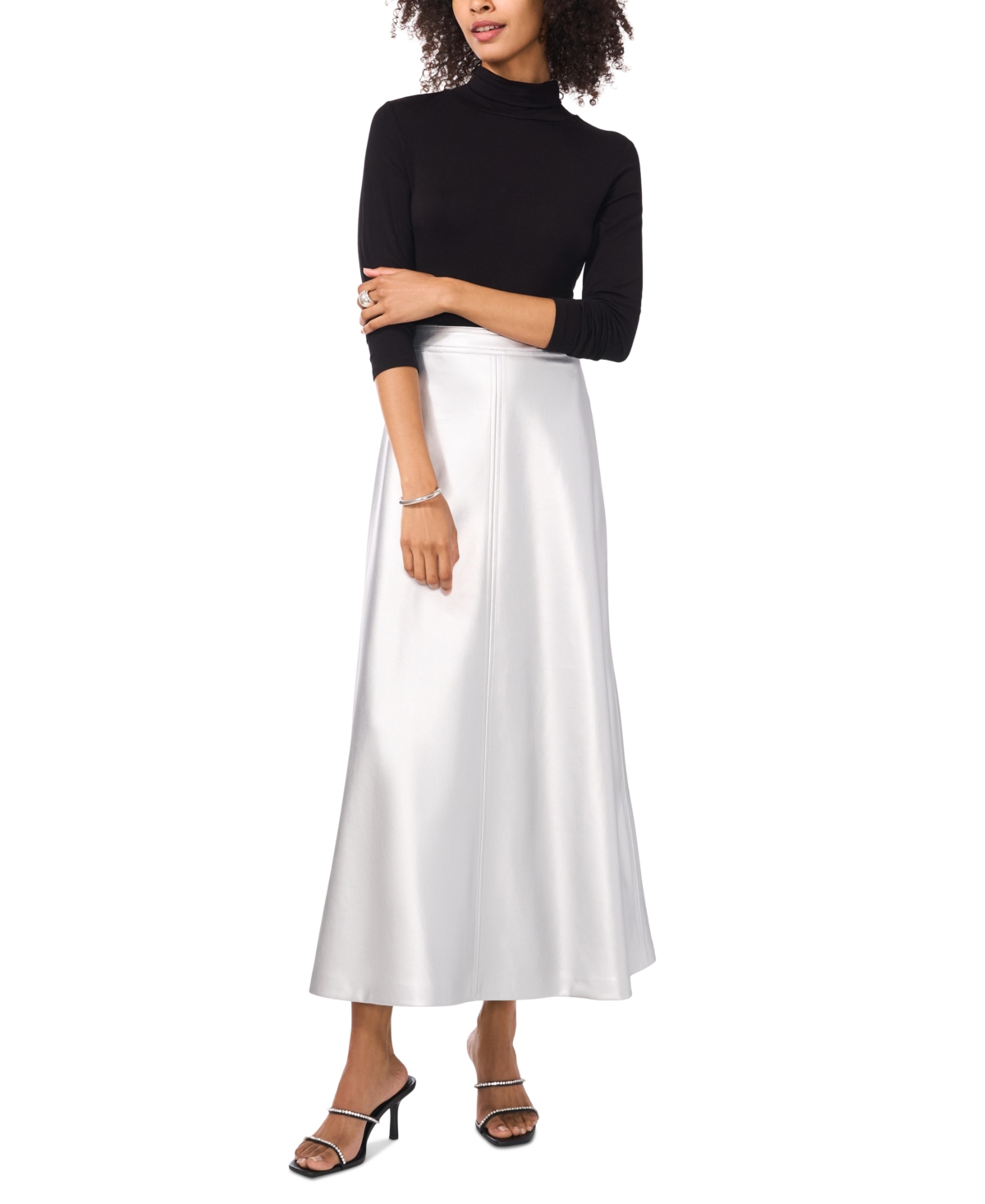 Vince Camuto Women s Faux leather Seamed Maxi Skirt In Silver ModeSens