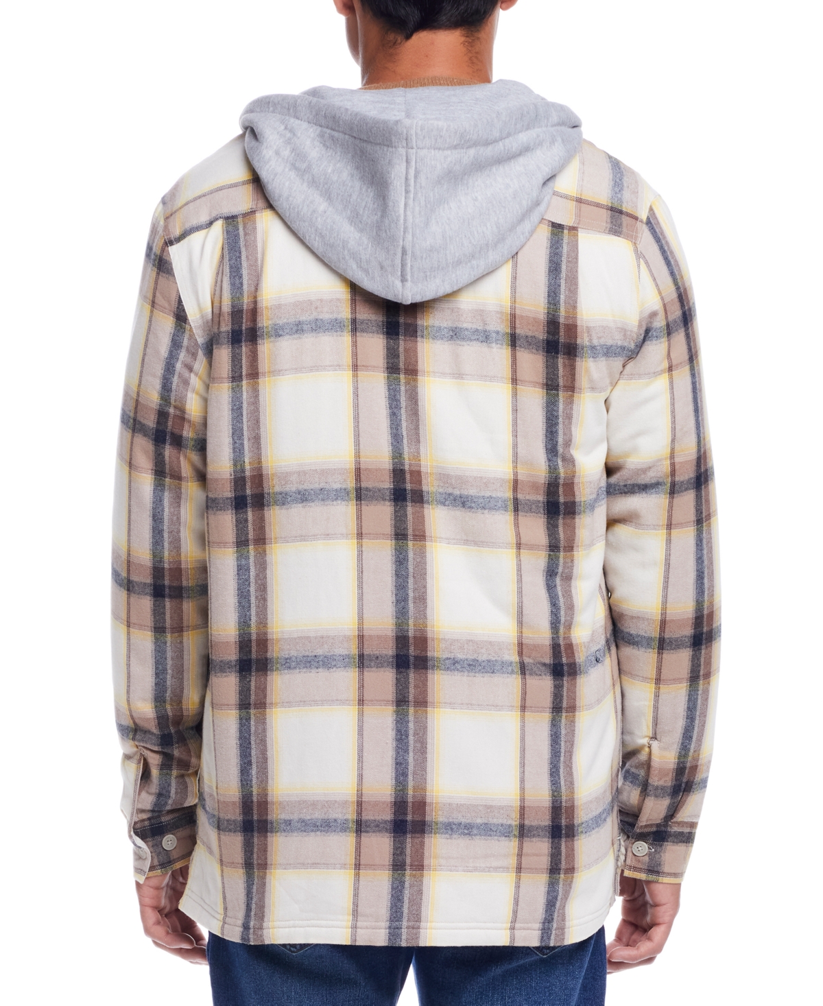 Weatherproof Vintage Men's Sherpa Lined Flannel Hooded Shirt Jacket