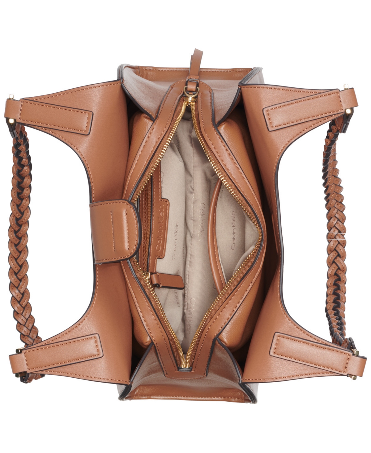 Calvin Klein Shelly Satchel In Brown