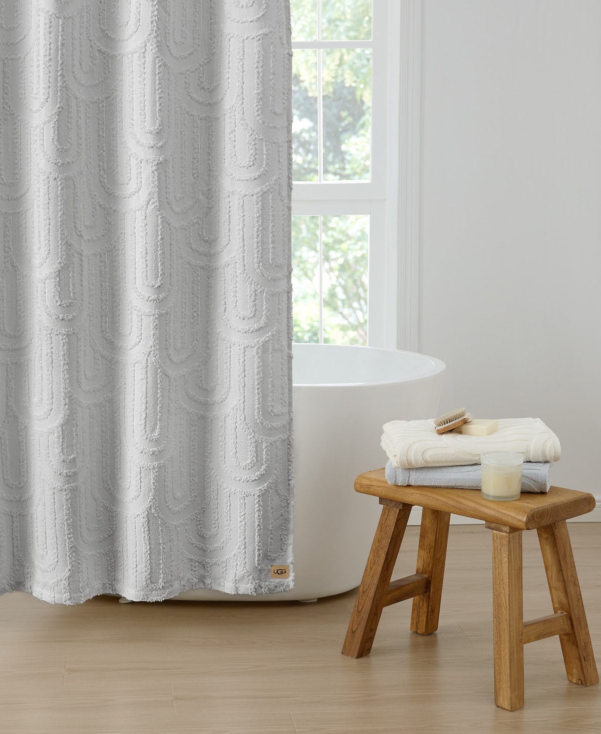 Arch Shower Curtain, 72" x 72" - Shark Grey