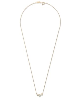 Diamond Triple Bezel 17" Pendant Necklace (1/4 ct. t.w.) in 10k Gold, Created for Macy's
