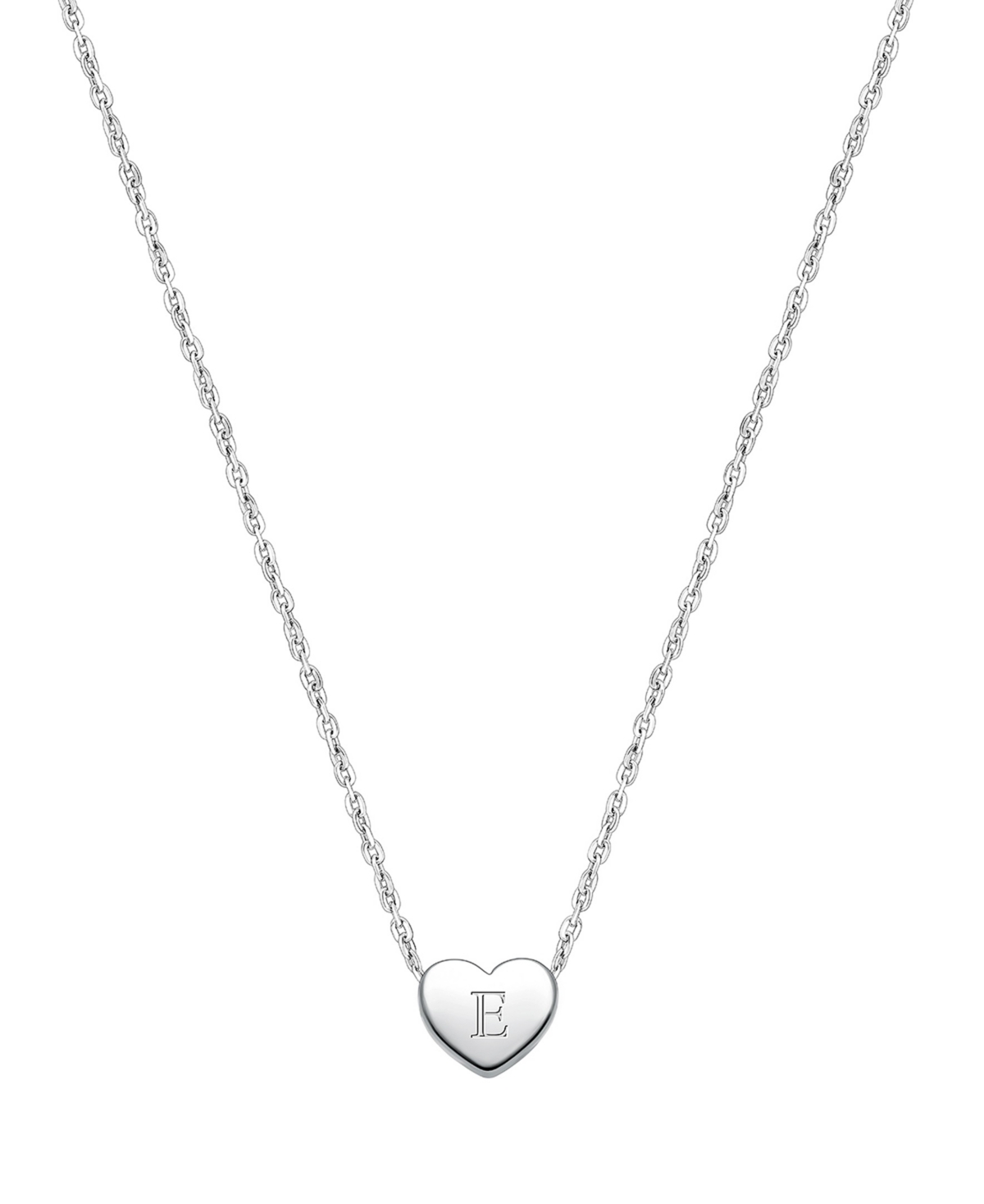 Tiny Blessings Girls Children's Sterling Silver Mini Sliding Heart & Engraved Initial 12-14