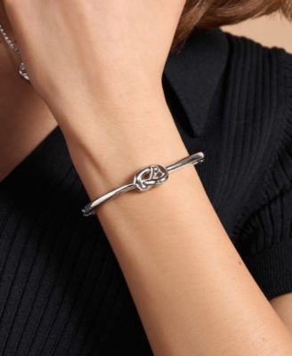 Women's Lover's Knot Silver Tone Bangle