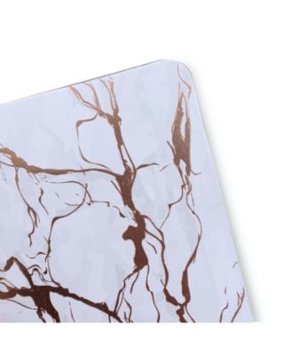 Foil Marble Granite Design, Thick Cork Texture, 12"x18" Placemats & 4"x4" Coasters Table Set of 8+8