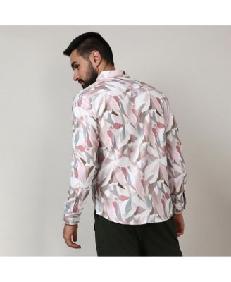 Campus Sutra Men's Nude Pink & Ivory White Petal Block Shirt