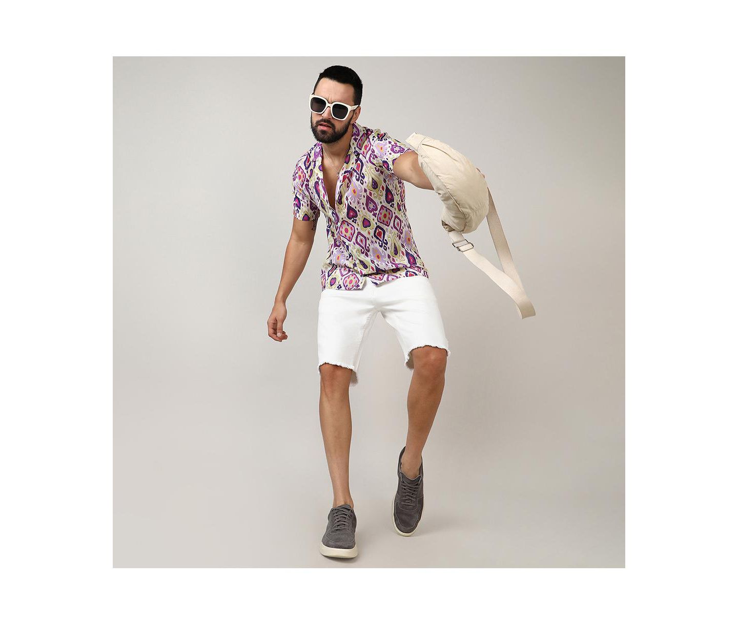Мужская рубашка Cahoot Campus Sutra Lavender & Pear Yellow Ethnic, цвет: Жёлтый — фото 5