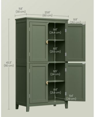 Bathroom Floor Cabinet with Adjustable Shelves for Towels and Toiletries