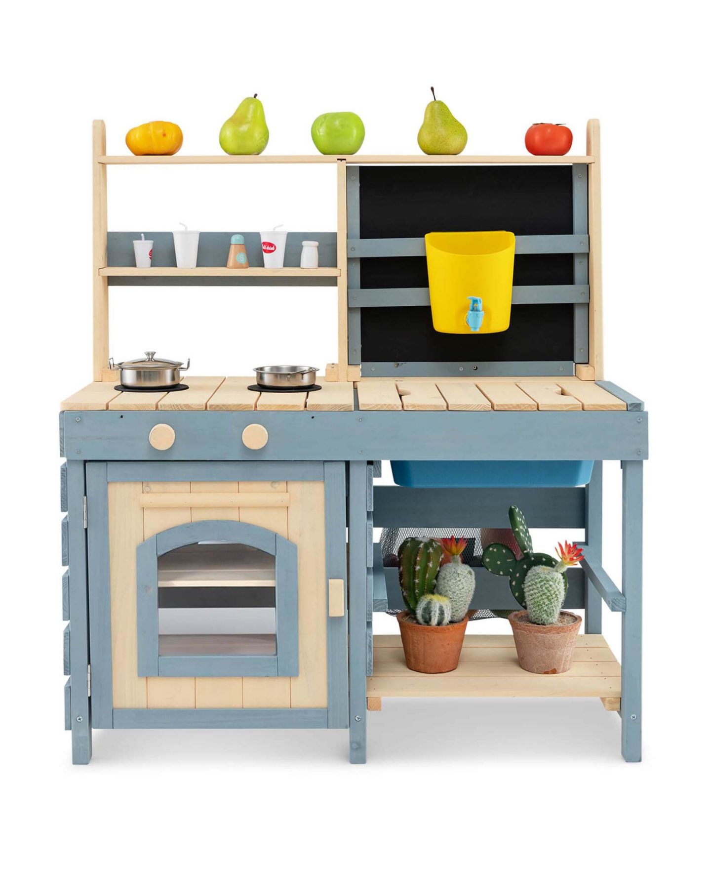 Детская игрушка Costway 2-In-1 Outdoor Mud Kitchen, от 3 лет, цвет: Синий — фото 6