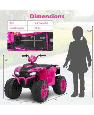 24V Kids Ride-On Electric ATV 4-Wheeler Quad Car with Wireless Connection