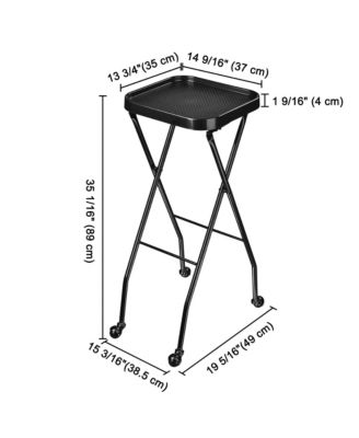 Salon Folding Rolling Tray Station Service Trolley Storage Cart For Barber Shop