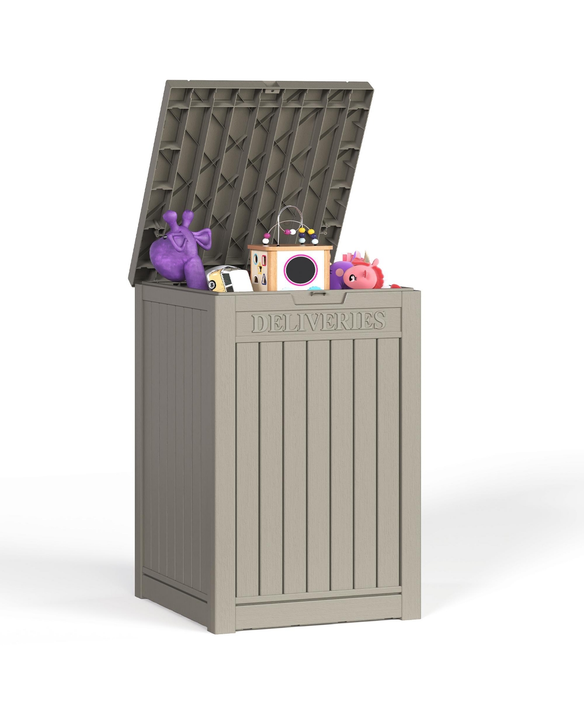 48 Gallon Outdoor Patio Deck Storage Box Floor Decor - Black