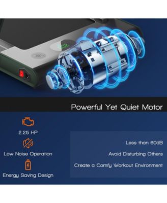 2-in-1 Folding Treadmill with Remote Control and LED Display-Green