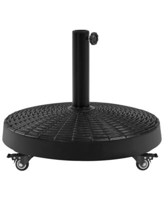 Wheeled 53 lb Self-weight Patio Umbrella Base Black
