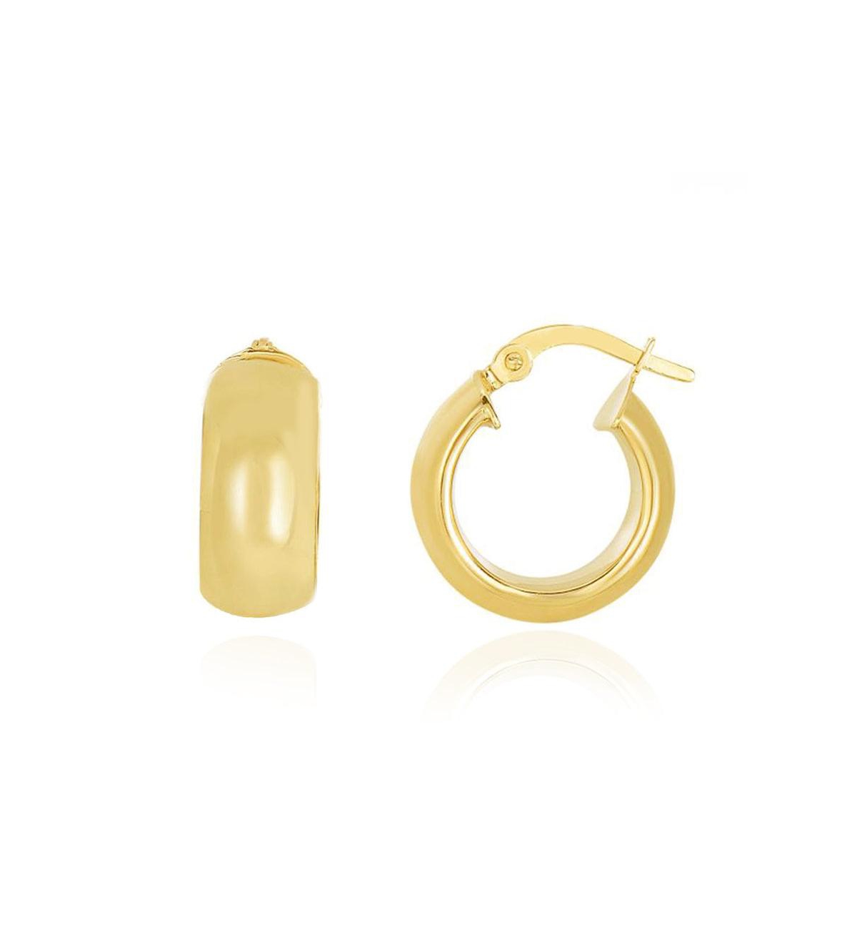 Chunky Hoop Earrings 14K Gold - Gold