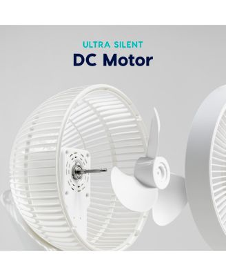 WOOZOO Fan, Pedestal Standing Fan with Remote, 360 Oscillating Fan, 12 Speeds, Low Noise, 8h Timer, Height Adjustable, White/Gray