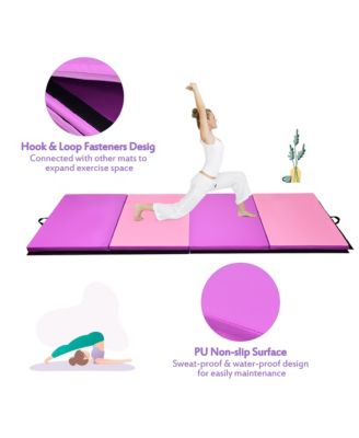 4'x 10'x 2''Folding Gymnastics Tumbling Mat Indoor Outdoor Gym Stretching Yoga