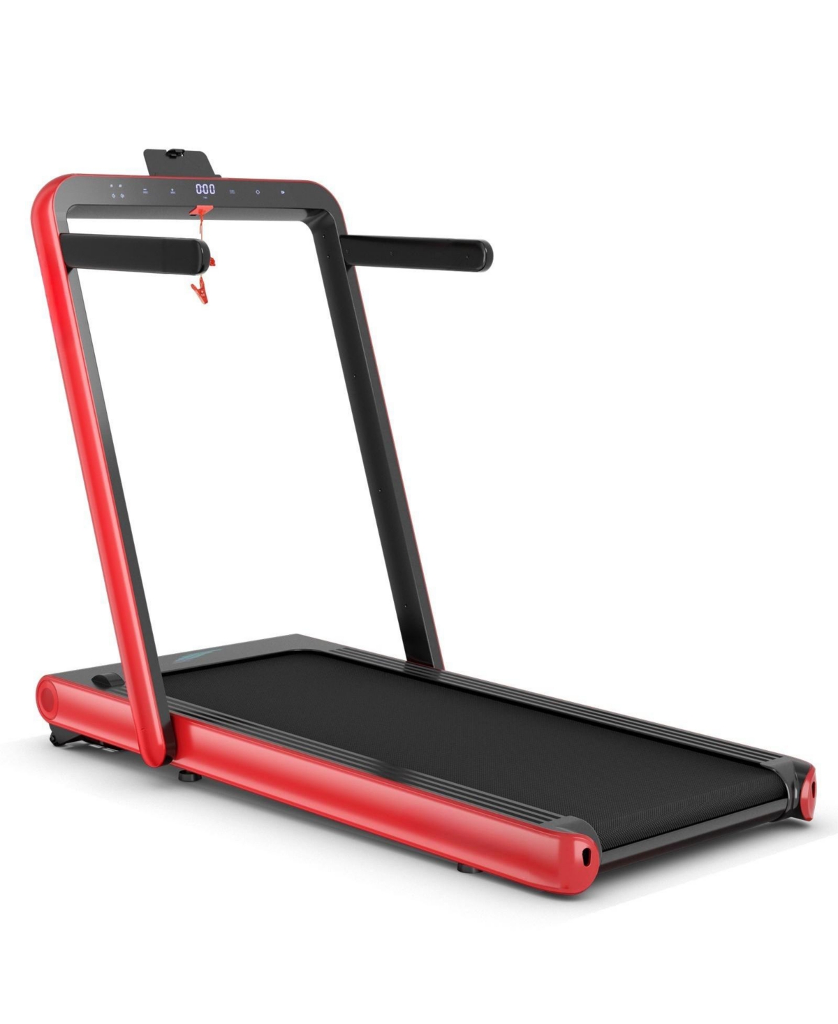 4.75HP 2 In 1 Folding Treadmill with Remote App Control-Red - Red