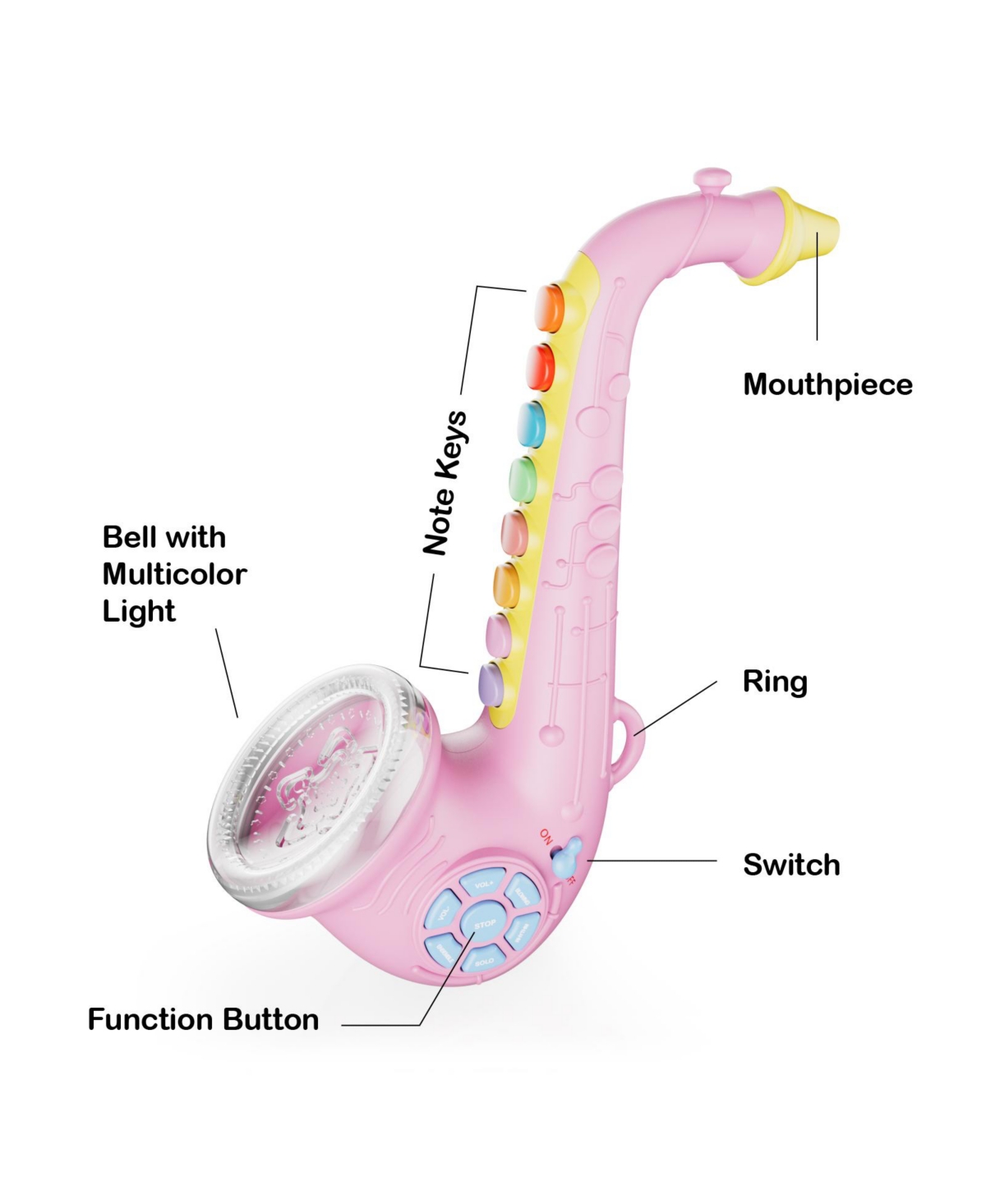 Contixo KT1 Kids Saxophone Musical Toy-Pink