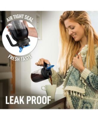 Premium Cold Brew Coffee Maker - 64oz Mason Jar With Leak-Proof Lid & Extra Thick Glass