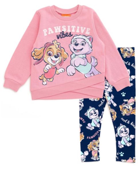 Комплект Paw Patrol Fleece 2-Piece Sweatshirt and Leggings Set для девочек, цвет: Розовый тёмно-синий