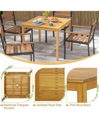 Patio Dining Table Acacia Wood Square Outdoor Bistro