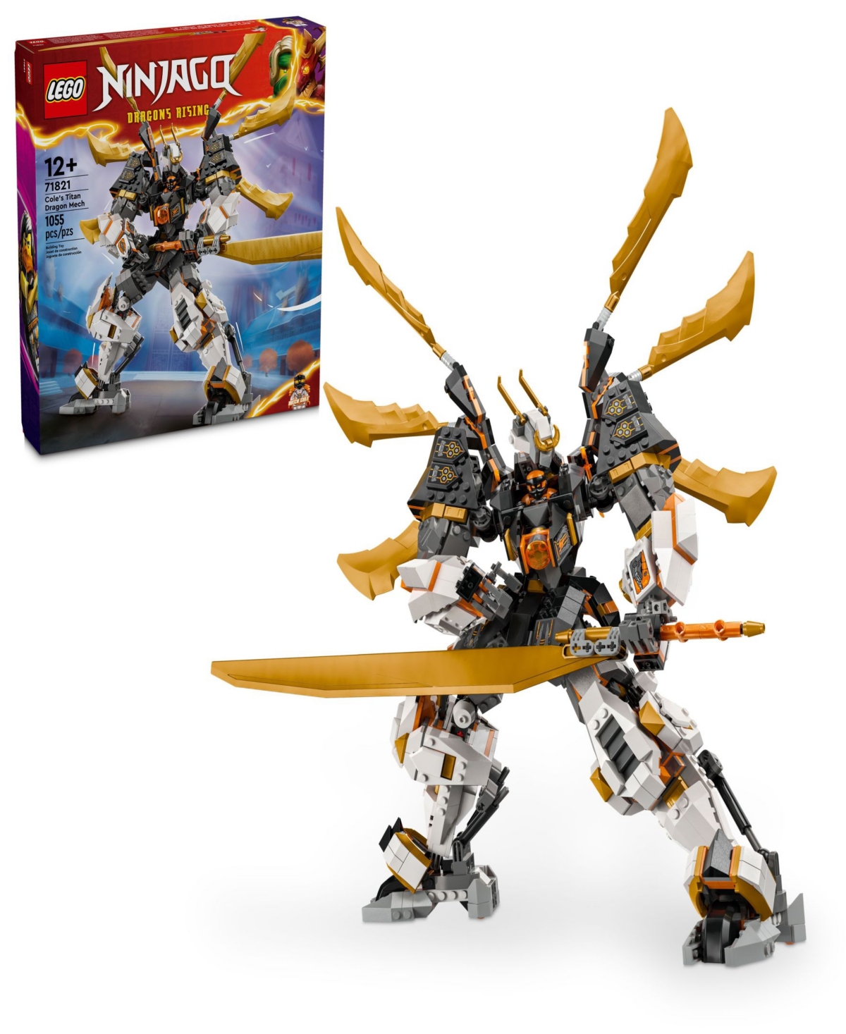 LEGO NINJAGO COLE'S TITAN DRAGON MECH ADVENTURE NINJA TOY 71821 BUILDING SET, 1055 PIECES 