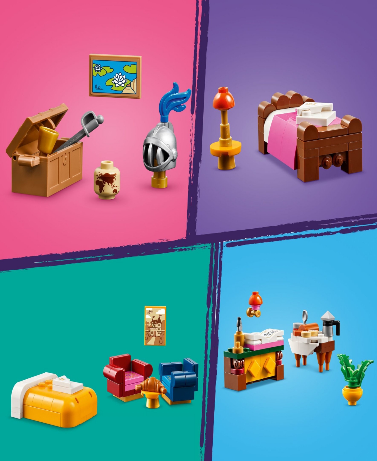 LEGO FRIENDS CASTLE BED AND BREAKFAST HOTEL PLAYSET WITH MINI DOLLS BUILDING SET 42638, 1311 PIECES 