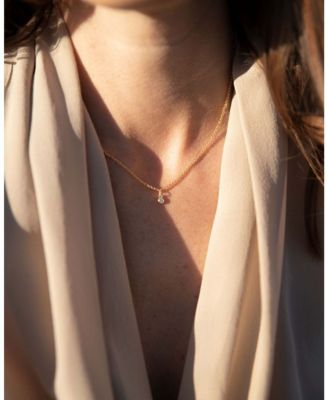 Women's Sapphire Necklace - 14K Gold & White Sapphire