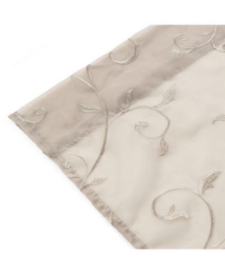 Premium Embroidered Swirl Vine Curtains - Sheer Curtains for Living Room, Bedroom, Kitchen - 52" x 63" - Sage, 2 Panels