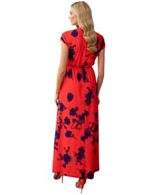 Women's Faux-Wrap Jersey Maxi Dress
