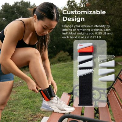 2 LB Wearable Arm Weights, Set of 2 (1LB Each), Adjustable Silicone Ankle Weights