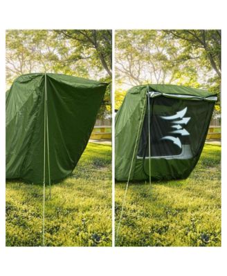 Universal Tailgate Tent with Pole for SUV/Van/MPV/CUV Camping Travel Hatchback Awning Shade Mesh Net Waterproof Green