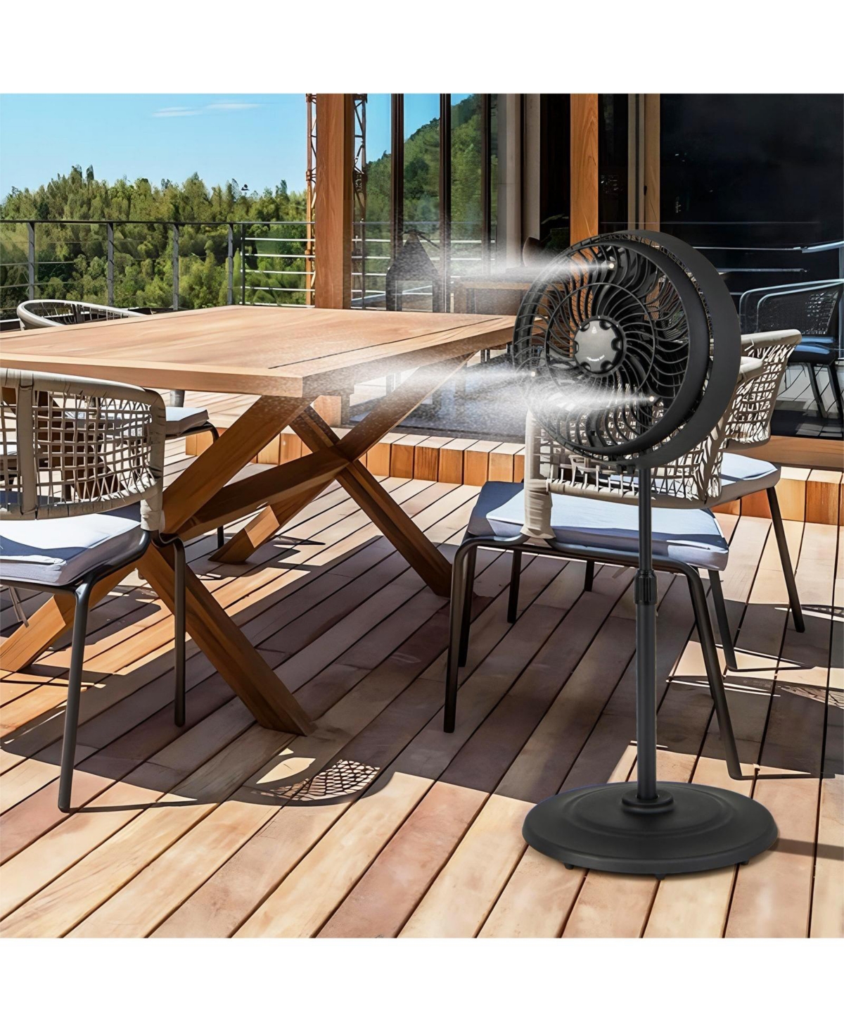 16 Inch Outdoor Misting Fan Oscillating Pedestal Fan with 3 Mist Levels