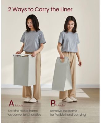 Laundry Hamper with 4 Removable Bags and Rolling Frame for Easy Sorting