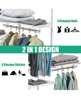 Adjustable Wall Mounted Closet Rack System with Shelf
