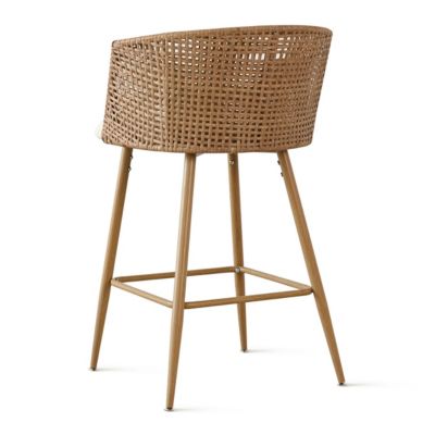 Rattan Boucle Armrest Counter Stool Set Of 4-Maison Boucle