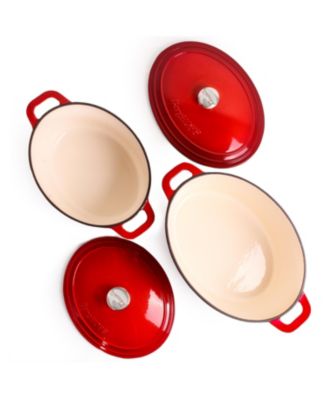 Neo 5pc Cast Iron Oval Dutch Oven Set with 10" Fry Pan, 5qt. & 8qt.