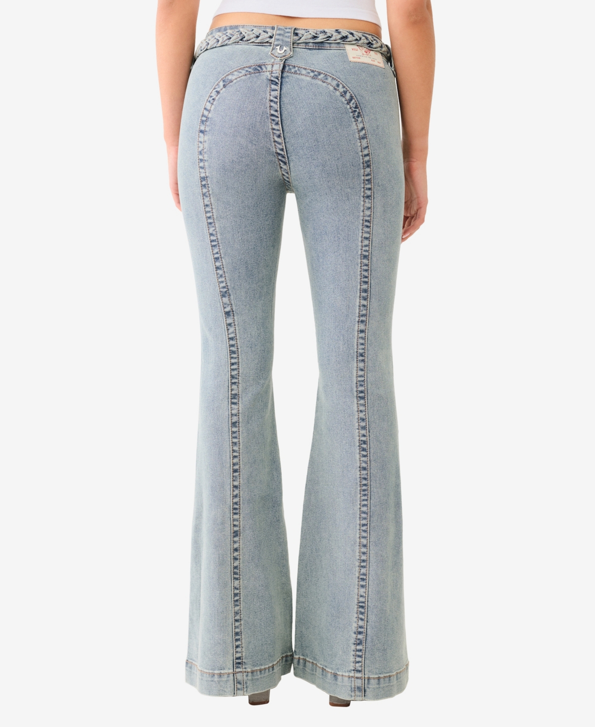 True Religion Women's Charlie Saddleback Mid Rise Flare Jean