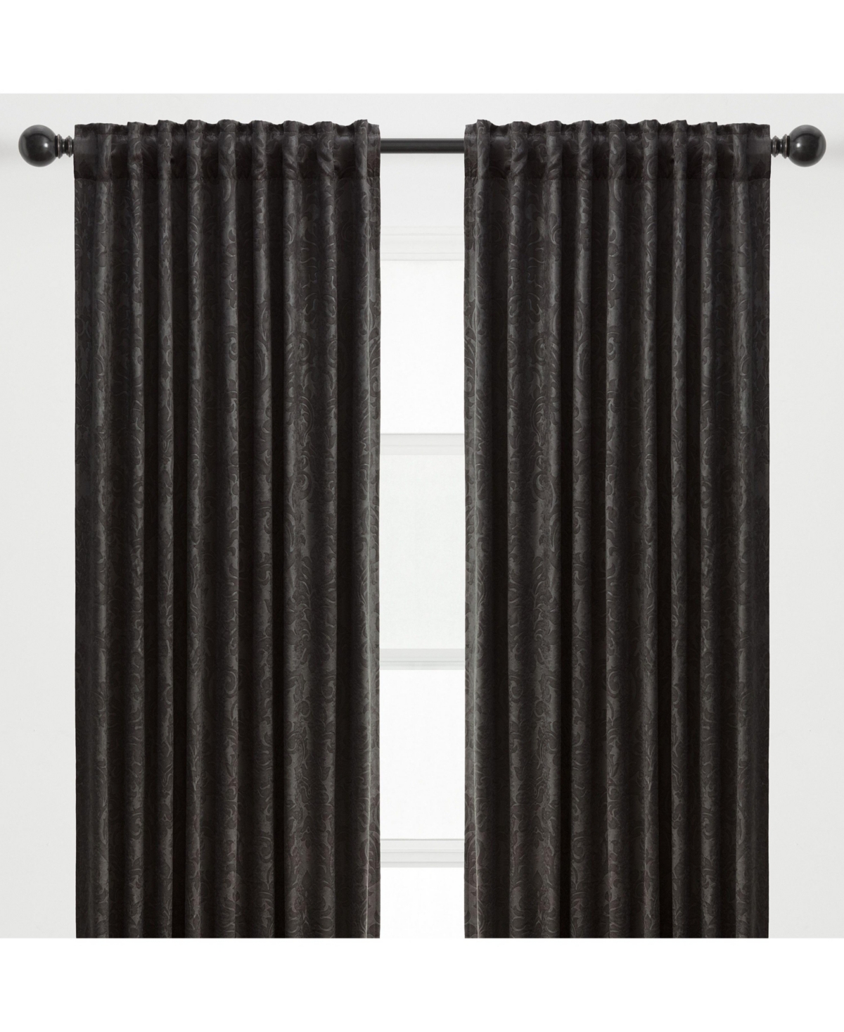 Premium 2-Panel Embellish Embossed Classy Blackout Curtains - 3-in-1 Back Tab, Rod Pocket, Ring Tab - for Windows Living Room Bedroom - Room