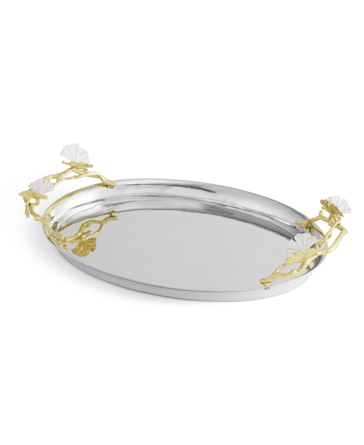 Michael Aram Butterfly Ginkgo White And Gold Medium Tray In No Color
