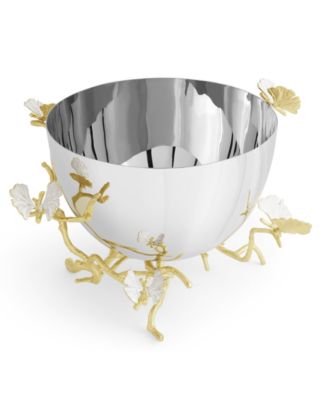 Butterfly Ginkgo Gold Serving Bowl